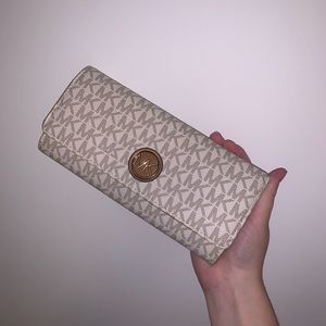 Michael Kors Brown and Cream Zip Wallet